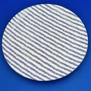 Nautica 10 3/4" Dinner Plate Blue Dash Stripes Ceramic MINT